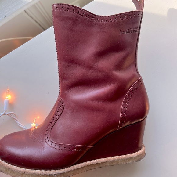 Real leather high quality Swedish Hasbeen boots wedge style rare holiday - Picture 2 of 4